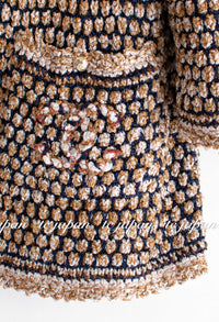 CHANEL 11S Champagne Gold Navy Knit Tops Skirt Cardigan Dress 38 40 42 シャネル シャンパンゴールド・カーディガン・トップス・スカート・ワンピース 即発 - CHANEL TC JAPAN