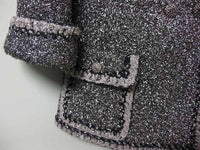 CHANEL 14S Metallic Silver Double Tweed Jacket 42 シャネル メタリック・シルバー・ツイード・ジャケット - シャネル TC JAPAN
