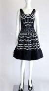 CHANEL 06S Black Peticoat Beads Sequins Silk Dress 34 シャネル ブラック・豪華装飾・ビーズ・オートクチュール技法・女優ドレス・シルク・ワンピース