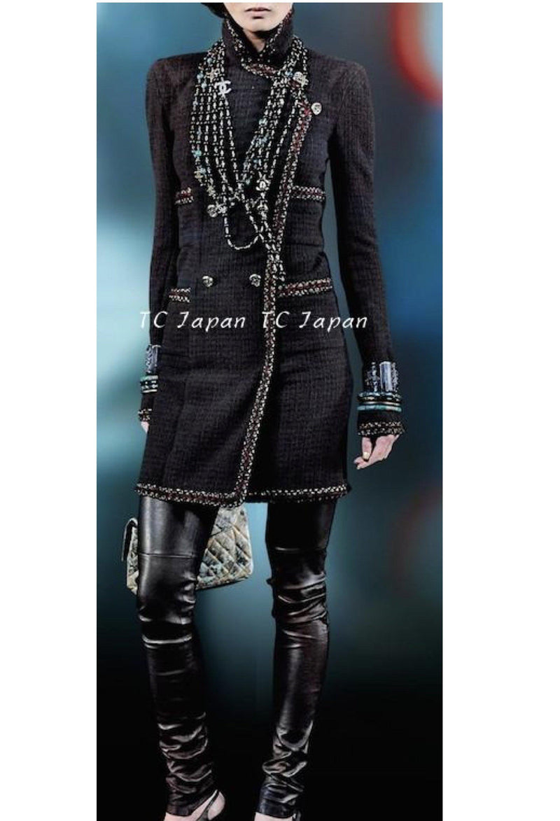 CHANEL 10PF Trimming Wool coat Dress 38 シャネル スタンドカラー・トリミング・ダブル・ウール・コート・ワンピース - CHANEL TC JAPAN