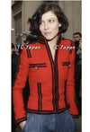 CHANEL 09PF $6K Red Moscow Wool Jacket Suit 38 シャネル レッド・ロマノフ・ツイード・ジャケット