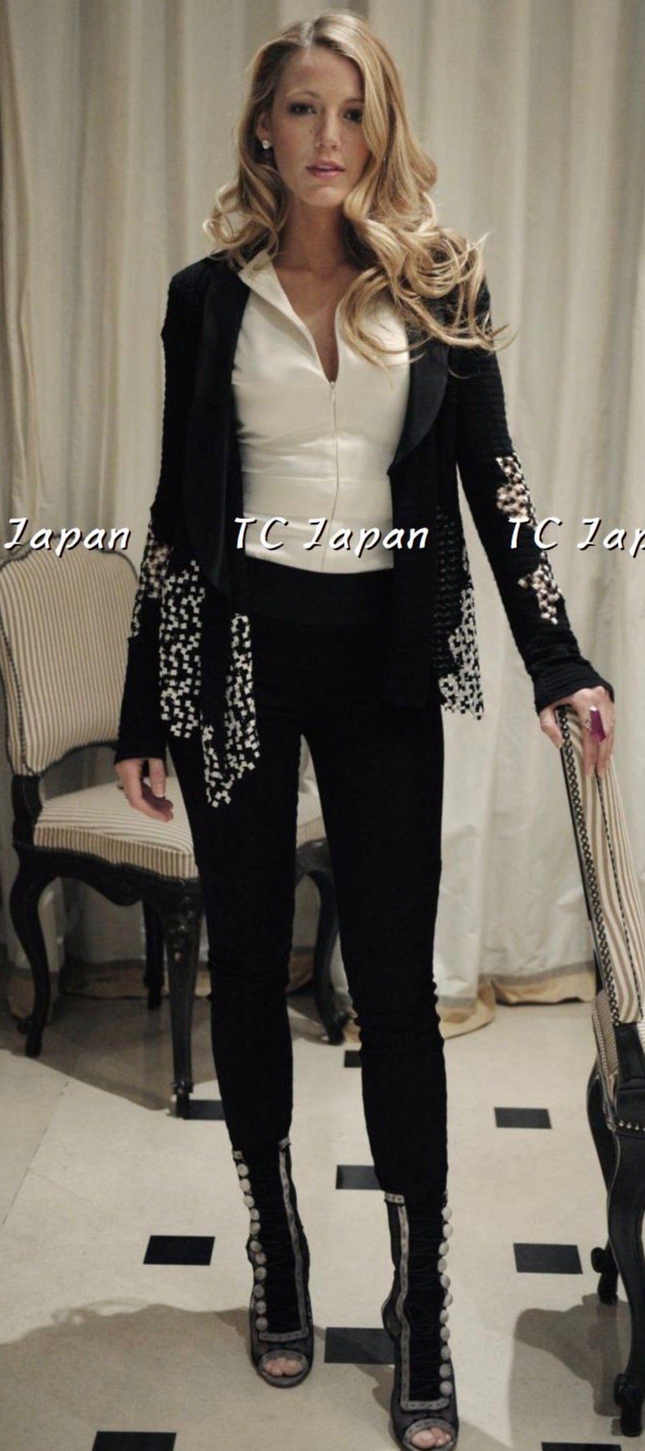 CHANEL 11S Cameron Diaz Black White Lace Cardigan Jacket Dress Tops 34 36 38 40 シャネル ジャケット ワンピース カーディガン 即発 - CHANEL TC JAPAN