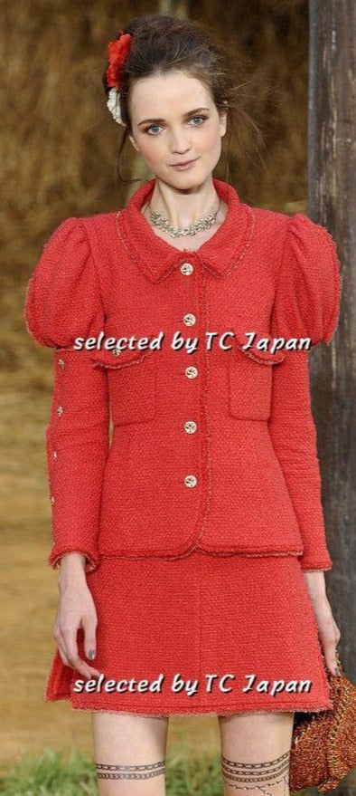 CHANEL 10S Red Lesage Jacket Skirt Suit 36 42 シャネル レッド・ルサージュツイード・ジャケット・スーツ - シャネル TC JAPAN