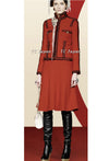 CHANEL 09PF $6K Red Moscow Wool Jacket Suit 38 シャネル レッド・ロマノフ・ツイード・ジャケット