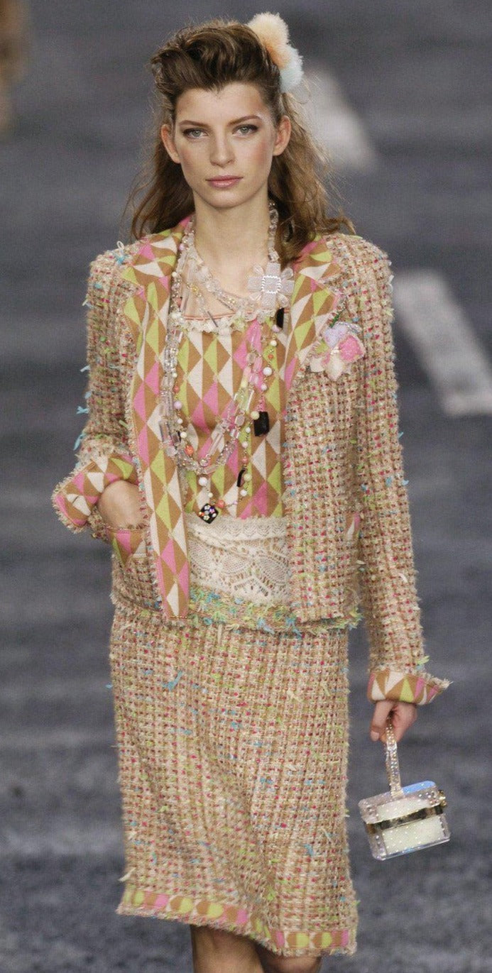CHANEL 04A Multi Color Lesage Jacket Cashmere Lining Skirt Suit Tops 34 36 38 シャネル ベージュ・ツイード・ジャケット・スカート・スーツ・トップス 即発 - CHANEL TC JAPAN