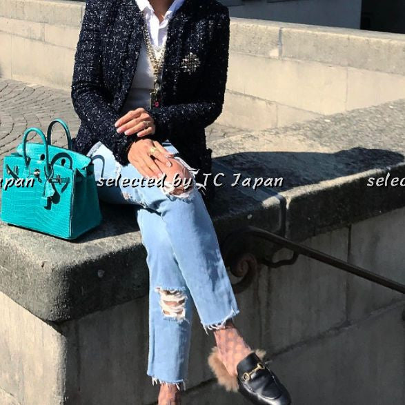 CHANEL 16B Tweed Skirt Suit Jacket 40 シャネル ネイビー・ツイード・ジャケット　スーツ  新品同様 - シャネル TC JAPAN