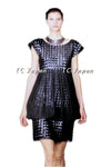 CHANEL 14S Navy Sequin Dress 34 シャネル ネイビー・ワンピース