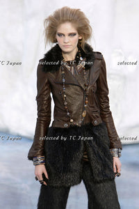 CHANEL 10A Brown Leather Jacket Coat 36 38 シャネル ブラウン・レザー・ジャケット - シャネル TC JAPAN
