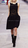 CHANEL 14S Black wool cotton lace Dress 34 シャネル ブラック・レース フレア・ワンピース 即発
