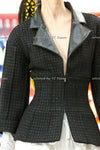 CHANEL 14A Black Leather Collar Jacket 34 38 40 シャネル ブラック・レザー襟・ジャケット - シャネル TC JAPAN