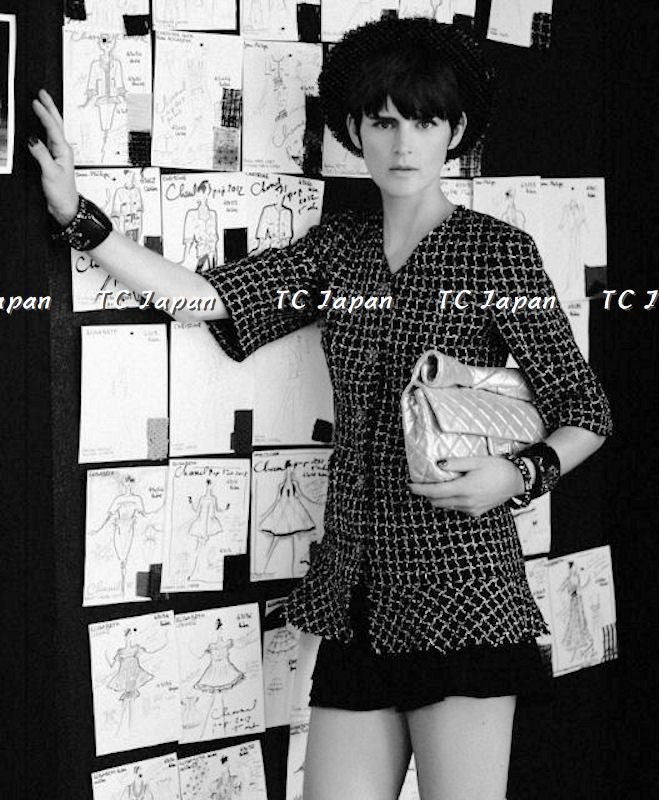 CHANEL 12S Black Ivory Tweed Jacket 42 シャネル ブラック・ツイード・ジャケット 新品同様 - シャネル TC JAPAN