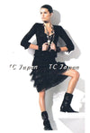 CHANEL 04A Black Raffle Tweed Dress Jacket 36 シャネル ブラック・ラッフル・ワンピース ジャケット 即発