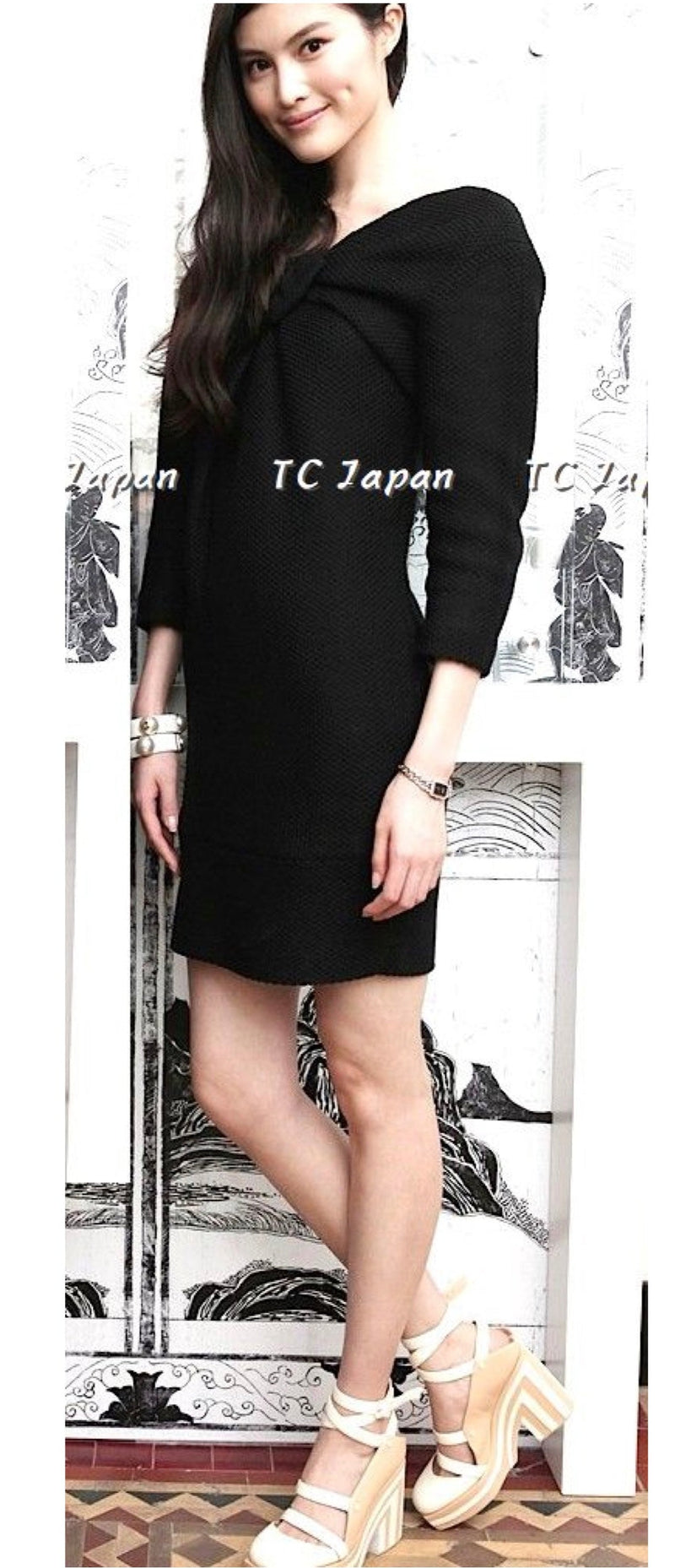 CHANEL 13S $4.1K Black or White Dress 36 38 シャネル 女優・ハンヒョジュ着 ブラック・メッシュ・ワンピース 即発 - TC JAPAN