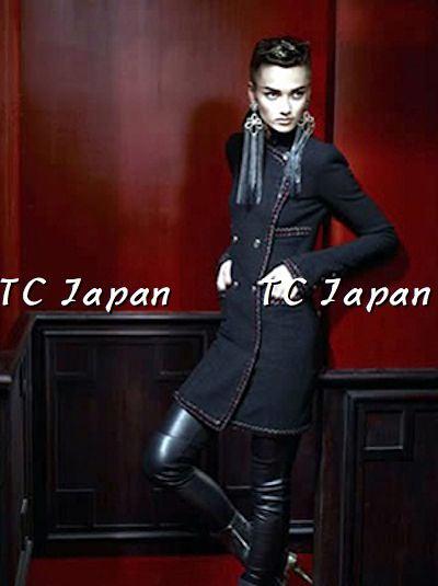 CHANEL 10PF Trimming Wool coat Dress 38 シャネル スタンドカラー・トリミング・ダブル・ウール・コート・ワンピース - CHANEL TC JAPAN