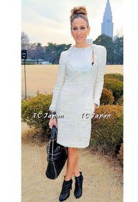 CHANEL 12PF Paris Bombay Ivory Silver Dress 34 シャネル アイボリー・シルバー・ツイード・ワンピース 即発 - CHANEL TC JAPAN