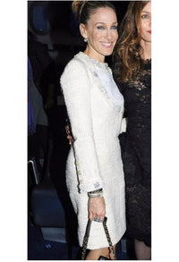 CHANEL 12PF Paris Bombay Ivory Silver Dress 34 シャネル アイボリー・シルバー・ツイード・ワンピース 即発 - CHANEL TC JAPAN