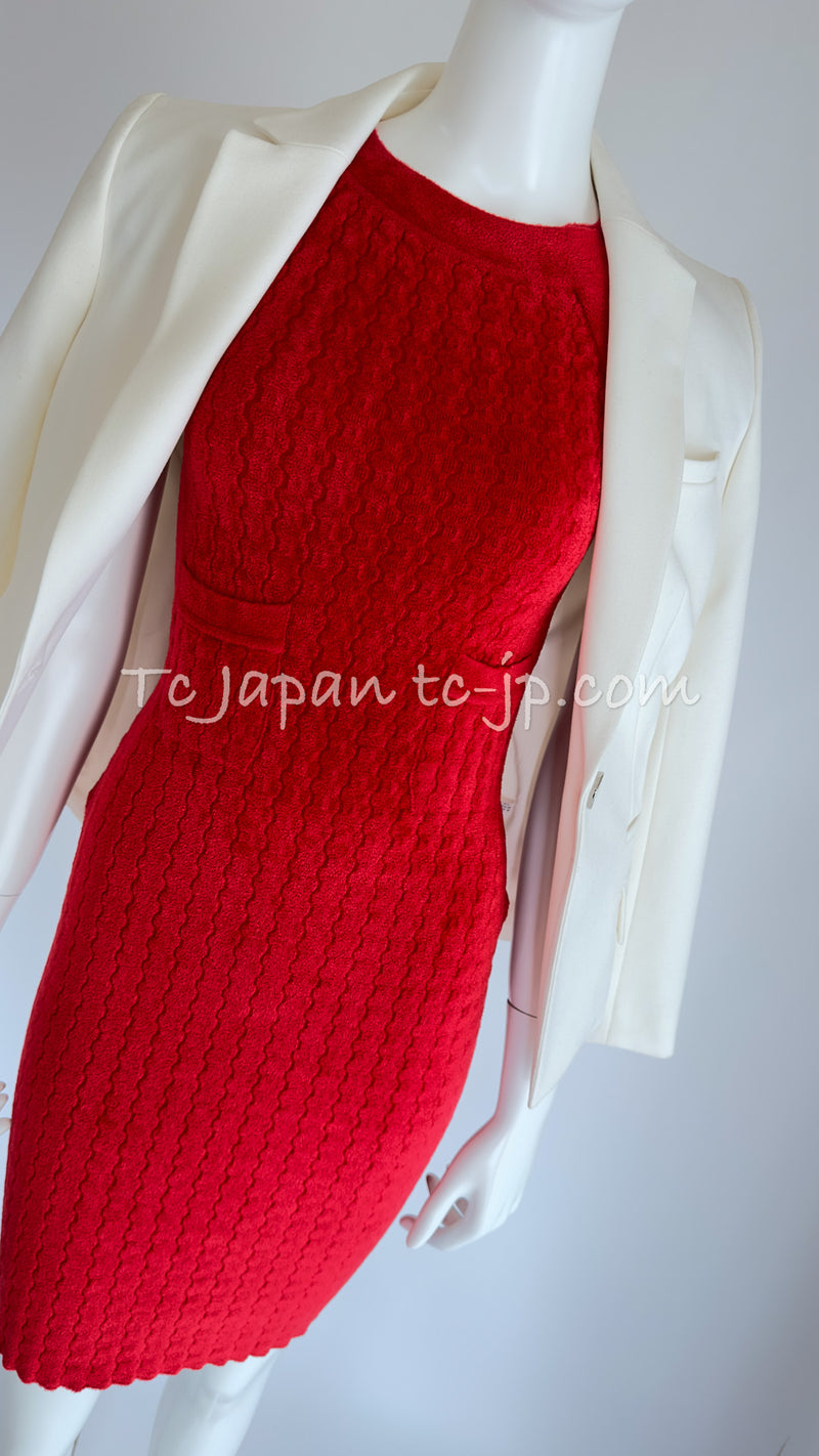 CHANEL 10PF Red Shanghai Dress 36 シャネル レッド・ストレッチ・ニット・ワンピース 即発 - TC JAPAN
