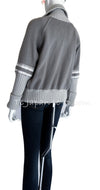 CHANEL 04A Light Gray Zip Up Knit Blouson Tops Cardigan Jacket 38 シャネル ライトグレー・ジップアップ・ニット・ブルゾン・トップス・ジッパー/カーディガン 即発