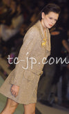CHANEL 01A Brown Beige Alpaca Tweed Coat 40 シャネル ブラウン・ベージュ・アルパカ・ツイード・コート