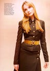CHANEL 96A Vintage Gray Gold Buttons Belt Military Jacket Skirt Suit 40 シャネル ヴィンテージ・グレー・ゴールドCCボタン・ベルト・ミリタリー ジャケット・スカート・スーツ即発