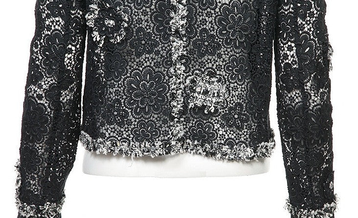 CHANEL 04S Camellia Black Lace Jacket Like New F42 シャネル ジャケット - シャネル TC JAPAN
