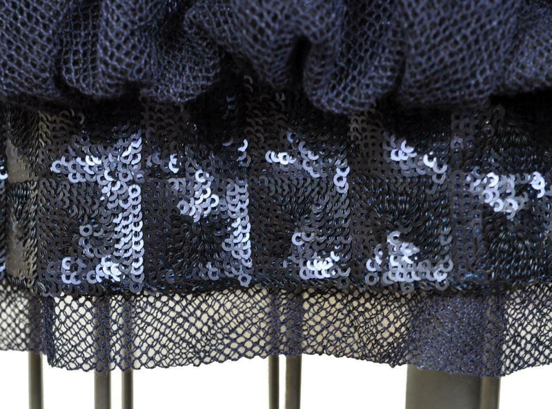 CHANEL 14S Navy Sequin Dress 34 シャネル ネイビー・ワンピース