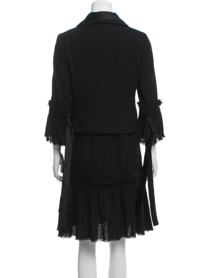 CHANEL 09S Black Tweed Dress jacket 36 38 シャネル ブラック・キャミソール・ツイード・ワンピース ジャケット  冠婚葬祭 即発 - CHANEL TC JAPAN