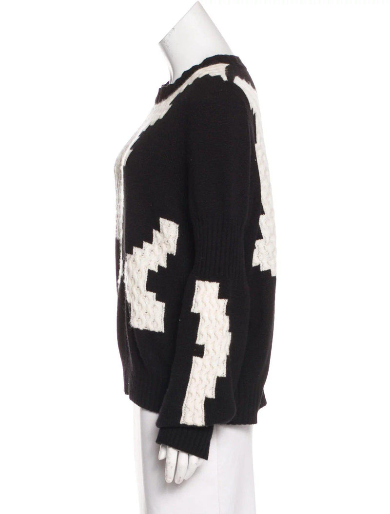 CHANEL 16A Black Cream Cashmere Sweater 42 44 シャネル ブラック・クリーム・カシミア・セーター - シャネル TC JAPAN