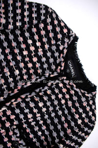 CHANEL 06A Black Metallic Multicolor Tweed Jacket Skirt 34 シャネル ブラック・メタリック・ツイード・ジャケット・スカート