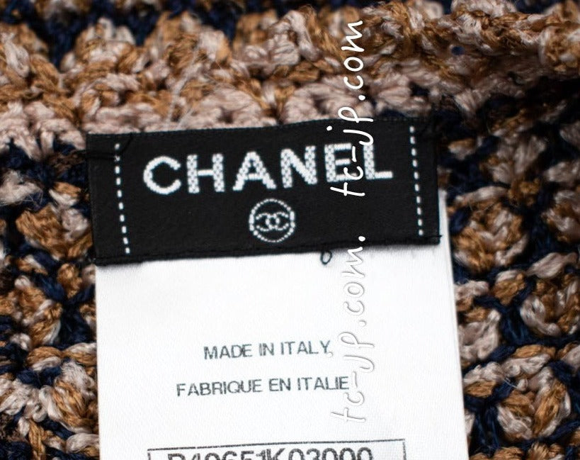 CHANEL 11S Champagne Gold Navy Knit Tops Skirt Cardigan Dress 38 40 42 シャネル シャンパンゴールド・女優のカーディガン・トップス・スカート・ワンピース 即発 - TC JAPAN