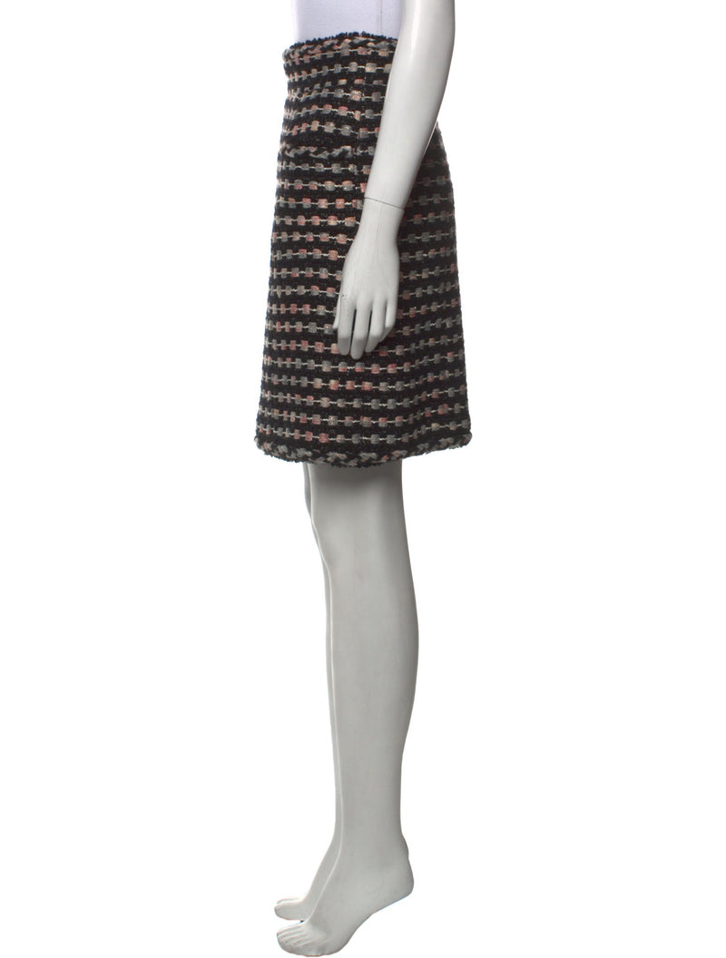 CHANEL 06A Black Metallic Multicolor Tweed Jacket Skirt 34 シャネル ブラック・メタリック・ツイード・ジャケット・スカート