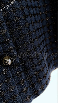 CHANEL 16S Navy Black Tweed Jacket Skirt Suit 36 38 シャネル ネイビー・ブラック・ツイード・ジャケット・スカート・スーツ 即発