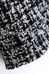 CHANEL 09S Black White Wool Cotton Tweed Skirt 34 シャネル ブラック ホワイト ウール コットン ツイード スカート 即発