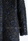 CHANEL 16B Black Navy Camellia Jacket Coat 34 シャネル カメリア 3D・ジャケット・コート