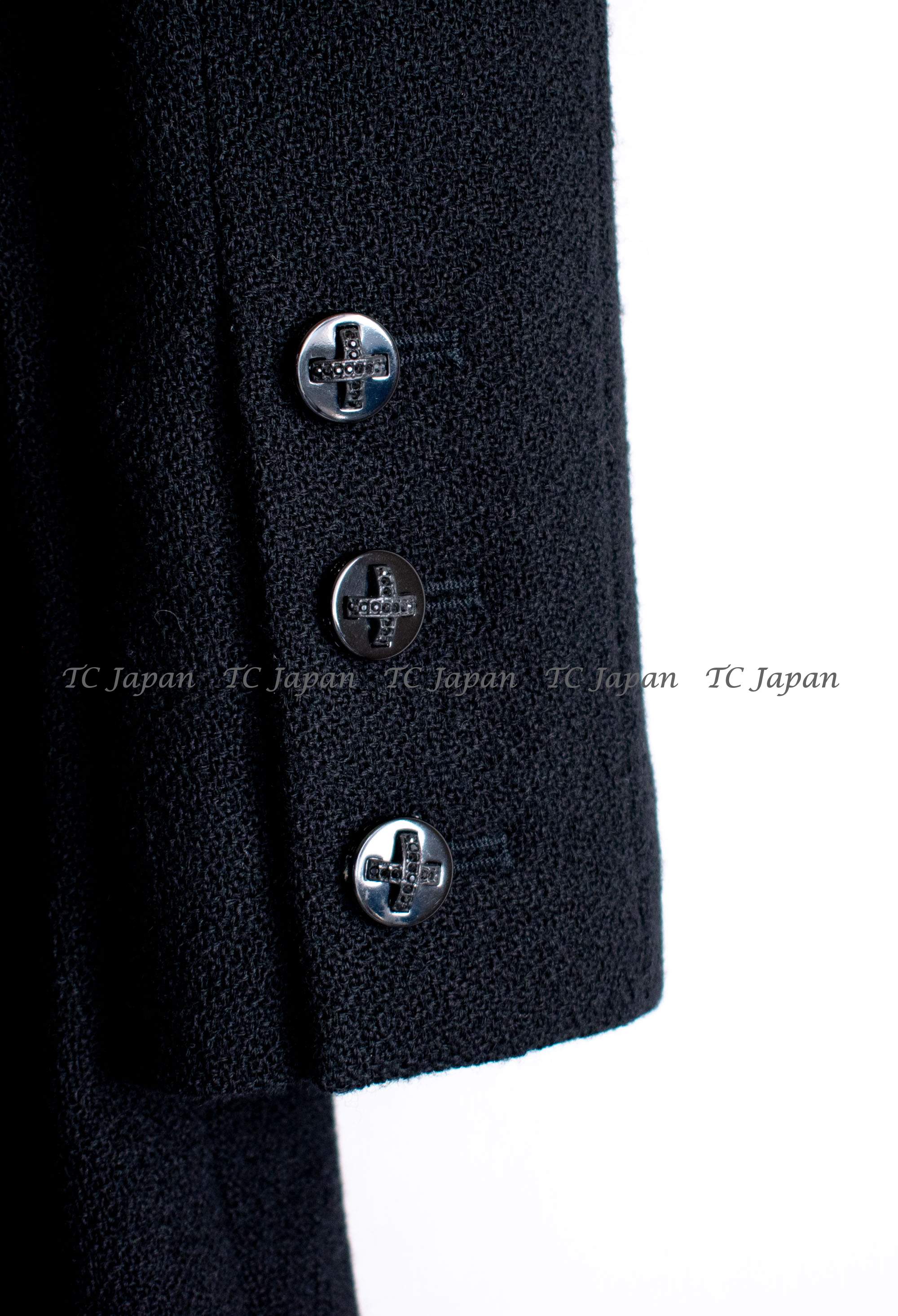 CHANEL 06A Black Wool Tweed Coat 36 38 シャネル ブラック・ウール・コート 即発