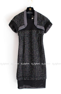 CHANEL 13S Knit Bolero Tweed Dress 36 38 シャネル ボレロ・メッシュ・ブラック ワンピース 即発 - CHANEL TC JAPAN