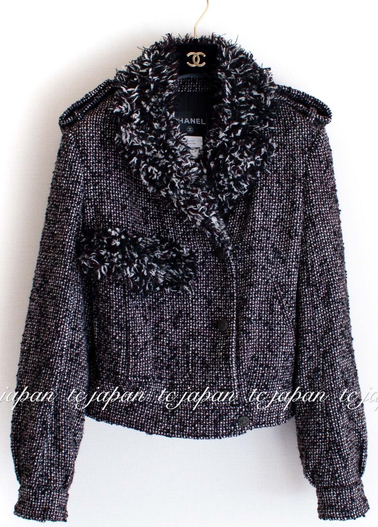 CHANEL 12A Wool Alpaca Tweed Jacket Coat 38 / 67万シャネル モーターサイクル・アルパカ  ジャケット・コート 即発