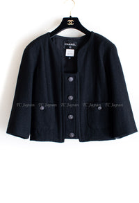 CHANEL 14C Black Beige Creme Tweed Jacket 38 40 42 シャネル ブラック・ベージュ・クリーム・ツイード・ジャケット 即発