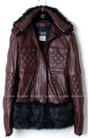 CHANEL 10A Brown Leather Jacket Coat Skirt 38 シャネル 訳あり！ブラウン・レザー・ジャケット・スカート 即発