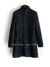 CHANEL 16B Black Navy Camellia Jacket Coat 34 シャネル カメリア 3D・ジャケット・コート