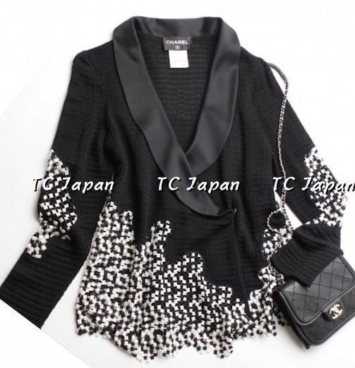 CHANEL 11S Cameron Diaz Black White Lace Cardigan Jacket Dress Tops 34 36 38 シャネル ジャケット ワンピース カーディガン 即発 - CHANEL TC JAPAN