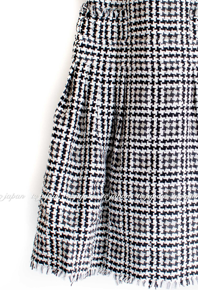 CHANEL 11S Tweed Pink Black White Lesage Jacket Dress 38 シャネル ピンク ブラック ホワイト ルサージュ ジャケット ワンピース 即発