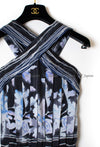 CHANEL 06S Blue Floral Print Dress 36 シャネル ブルー フローラル シルク ワンピース 即発
