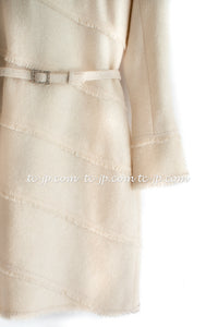 CHANEL 08A  Ivory Wool Tweed Dress 38 シャネル クリーム・アイボリー・ツイード・ワンピース 即発