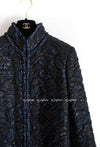 CHANEL 16B Black Navy Camellia Jacket Coat 34 シャネル カメリア 3D・ジャケット・コート