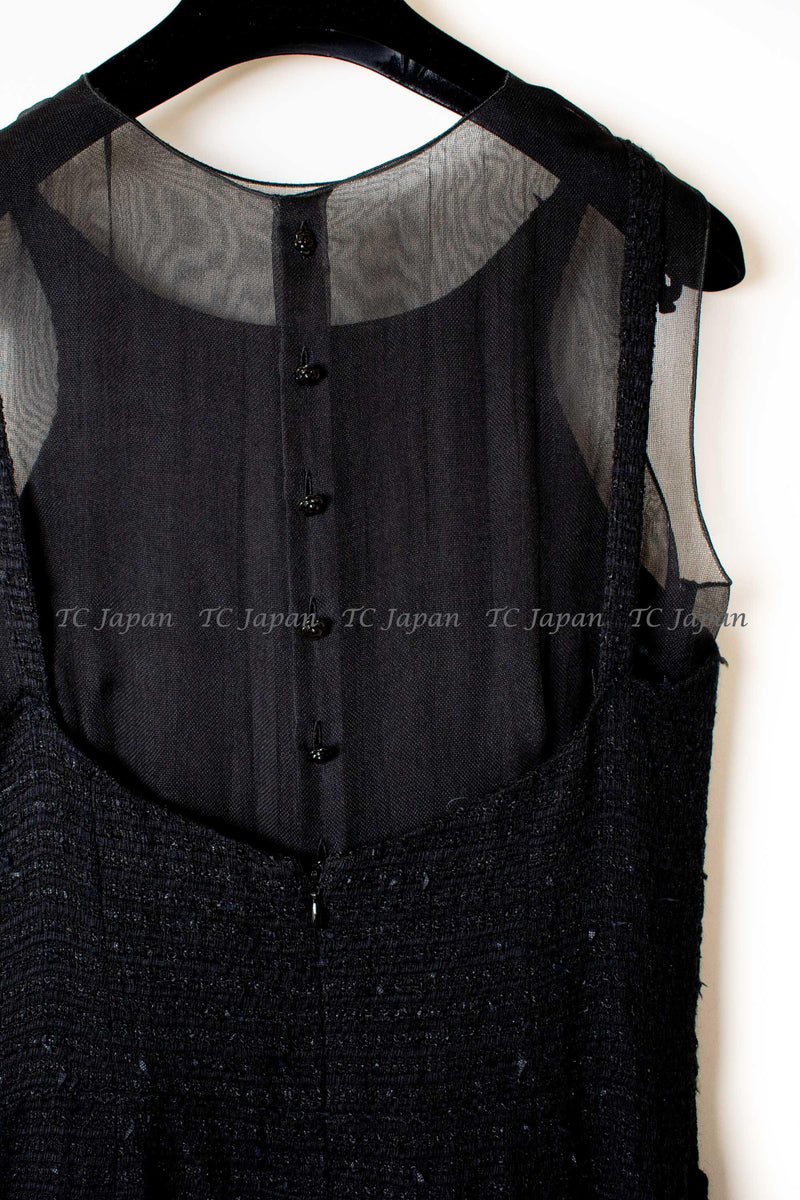 CHANEL 06S Black Sheer Sleeveless Dress 36 シャネル 冠婚葬祭ブラック・オーガンジー・ワンピース 即発