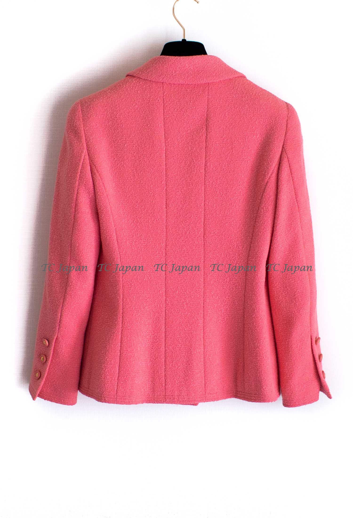 CHANEL 96C Pink Vintage Wool Angora Jacket Skirt Suit 38 シャネル  ピンク・ヴィンテージ・ウール・アンゴラ・ジャケット・スカート・スーツ 即発