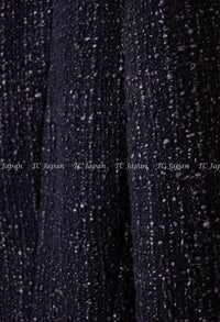 CHANEL 12A Black Purple Tweed Jacket 34 シャネル ブラックパープル・ツイード・ジャケット 即発