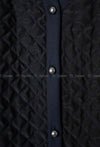 CHANEL 15B Black Navy Silk Quilted Cardigan 36 38 シャネル ブラック・ネイビー・マトラッセ・シルク・カーディガン