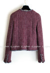 CHANEL 08A Red Grey Wool Tweed Jacket Skirt Suit 36 シャネル レッド・グレー・ウール・ツイード・ジャケット・スカート スーツ